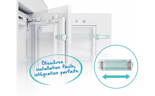 BEKO BLSA210M3S - Installation de l'habillage par glissi&egrave;res