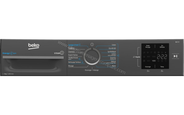 BEKO BM0WU3922FB - Panneau de commandes