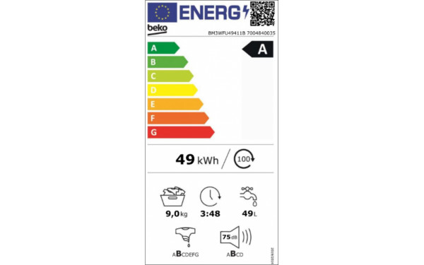 BEKO BM3WFU49411B - &Eacute;tiquette &eacute;nergie v2