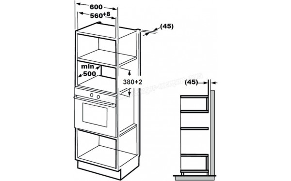 BEKO BMGB25333DX - Dimensions