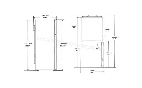 BEKO BRDSA250K20XP - Dimensions