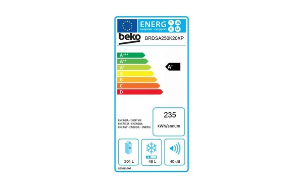 BEKO BRDSA250K20XP - &Eacute;tiquette &eacute;nergie