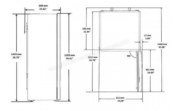 BEKO BRFNE214M23W - Vue du sch&eacute;ma technique