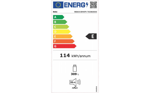 BEKO BSSA315E4SFN - &Eacute;tiquette &eacute;nergie v2