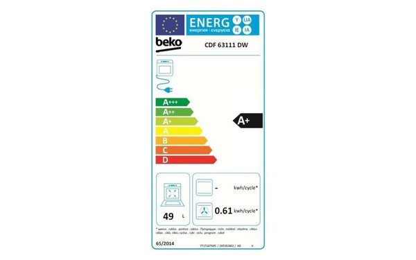 BEKO CDF 63111 DW - &Eacute;tiquette &eacute;nergie