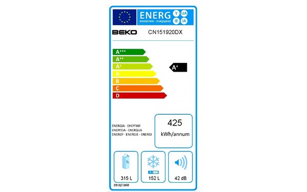 BEKO CN151920DX - &Eacute;tiquette &eacute;nergie