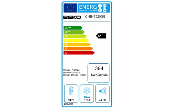 BEKO CNE47520GB - &Eacute;tiquette &eacute;nergie