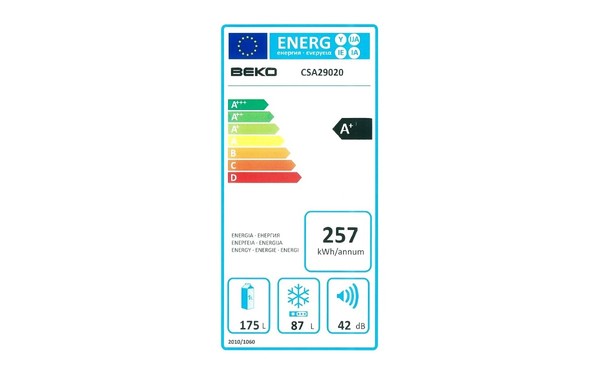 BEKO CSA29020 - &Eacute;tiquette &eacute;nergie