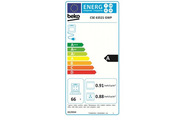 BEKO CSE 63521 GWP - &Eacute;tiquette &eacute;nergie