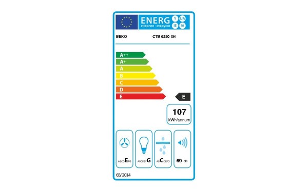 BEKO CTB6250XH - &Eacute;tiquette &eacute;nergie