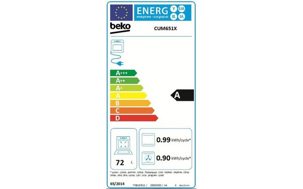 BEKO CUM651X - &Eacute;tiquette &eacute;nergie