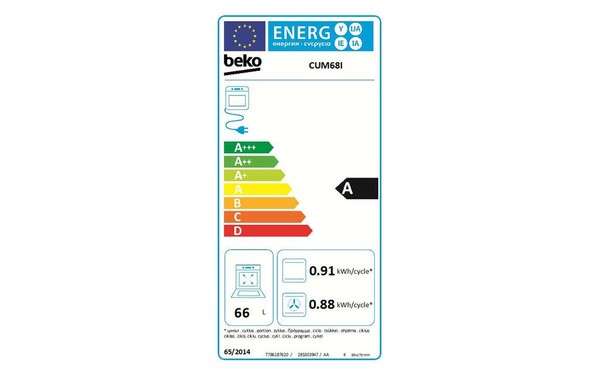 BEKO CUM68I - &Eacute;tiquette &eacute;nergie