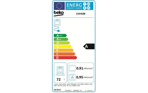 BEKO CUV63B - &Eacute;tiquette &eacute;nergie