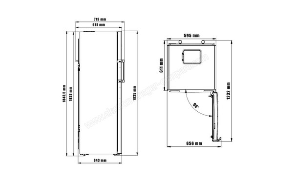 BEKO CVN312D1 - Vue des dimensions