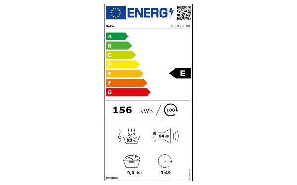 BEKO D3H19E01W - &Eacute;tiquette &eacute;nergie v2