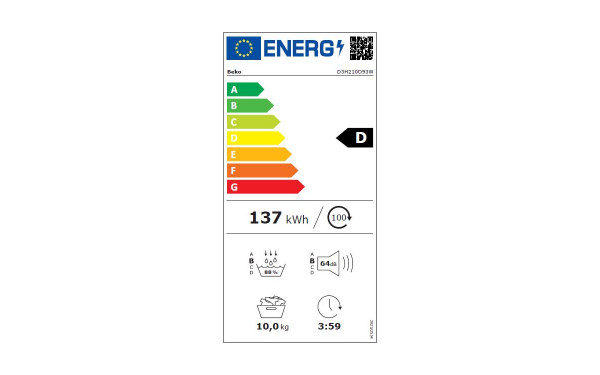 BEKO D3H210D93W - &Eacute;tiquette &eacute;nergie v2