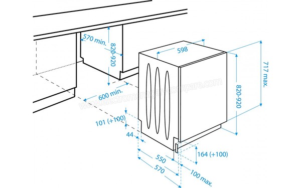 BEKO D8835FD - Schema d'encastrement