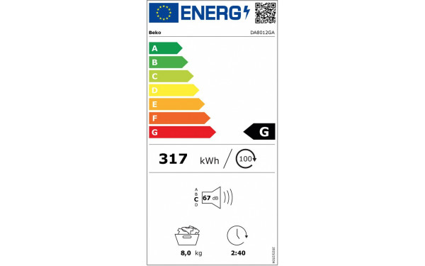 BEKO DA8012GA - &Eacute;tiquette &eacute;nergie v2