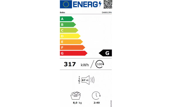 BEKO DA8013PA - &Eacute;tiquette &eacute;nergie v2