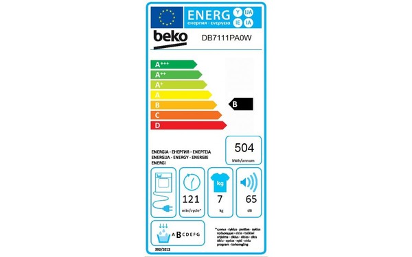 BEKO DB7111PA0W - &Eacute;tiquette &eacute;nergie