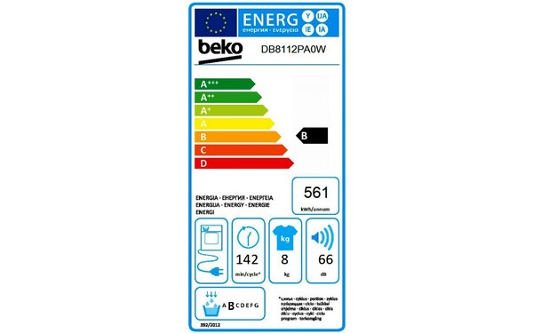 BEKO DB8112PA0W - &Eacute;tiquette &eacute;nergie