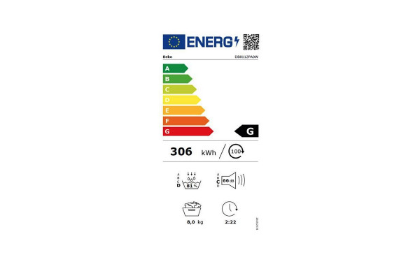 BEKO DB8112PA0W - &Eacute;tiquette &eacute;nergie v2