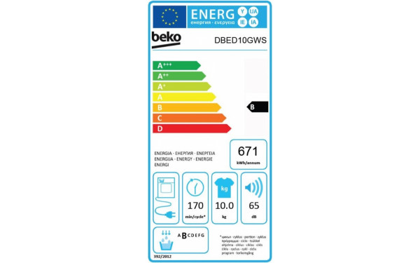 BEKO DBED10GWS - &Eacute;tiquette &eacute;nergie