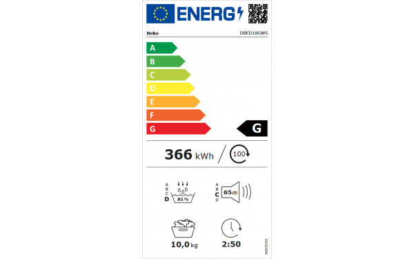 BEKO DBED10GWS - &Eacute;tiquette &eacute;nergie v2