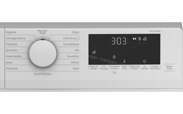 BEKO DCB7114GA0W - Vue des programmes