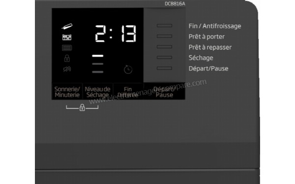 BEKO DCB816A - Vue des options