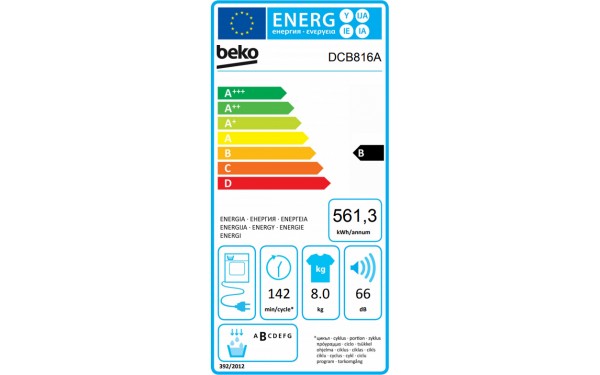 BEKO DCB816A - &Eacute;tiquette &eacute;nergie