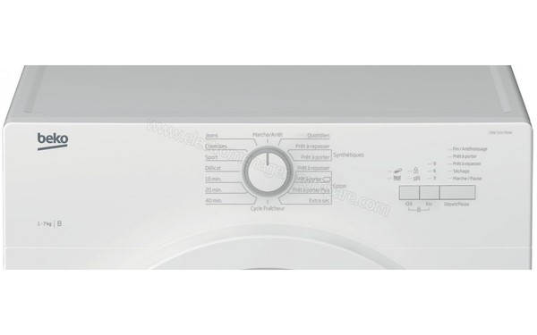 BEKO DDB7101PA0W - Panneau de commandes (cr&eacute;dit : Darty)