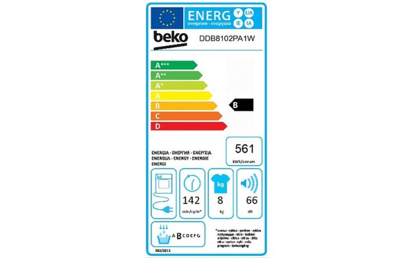 BEKO DDB8102PA1W - &Eacute;tiquette &eacute;nergie