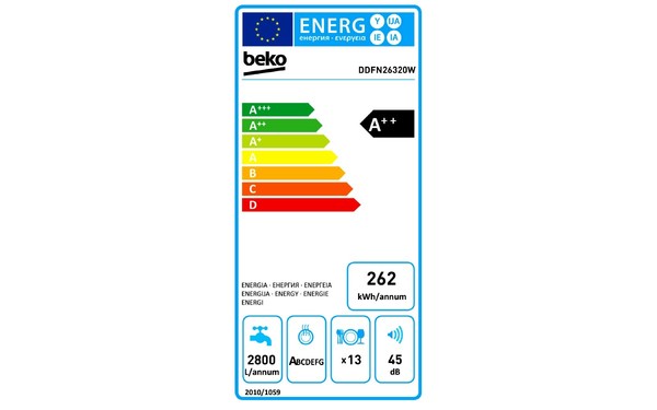 BEKO DDFN26320W - &Eacute;tiquette &eacute;nergie