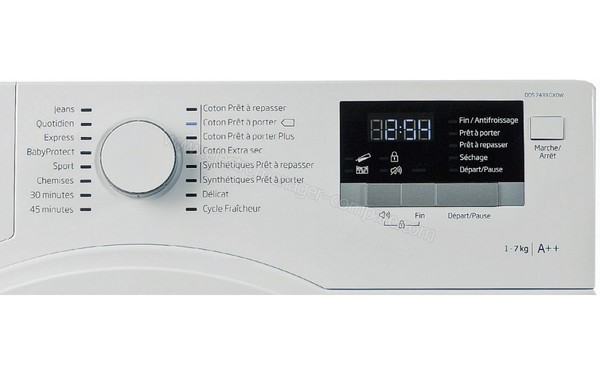 BEKO DDS7433GX0W - Panneau de commande (cr&eacute;dit : Darty)
