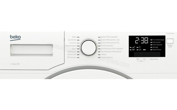 BEKO DDS8433GX0W - Panneau de commandes (cr&eacute;dit : Darty)
