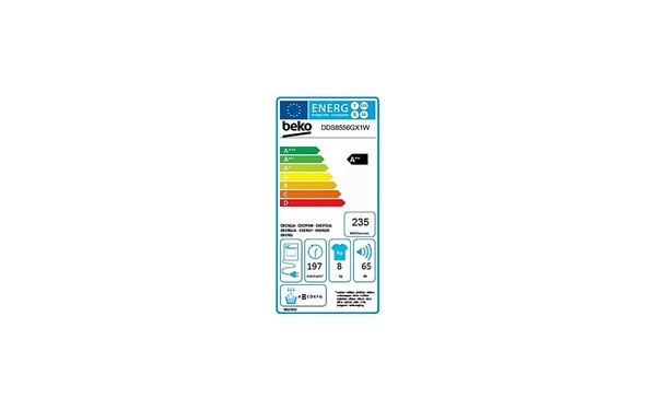 BEKO DDS8556GX1W - &Eacute;tiquette &eacute;nergie