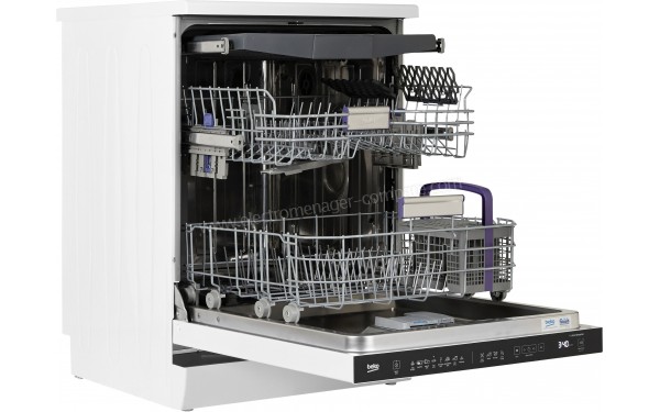 BEKO DEN4842421W - Vue 3/4 gauche (cr&eacute;dit : Boulanger)