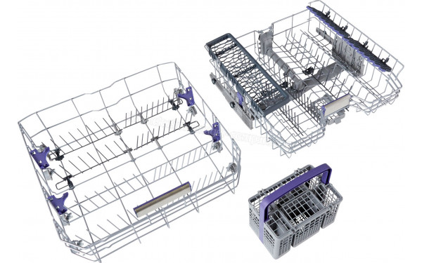 BEKO DEN48430XRDOS - Vue des paniers (cr&eacute;dit : Boulanger)
