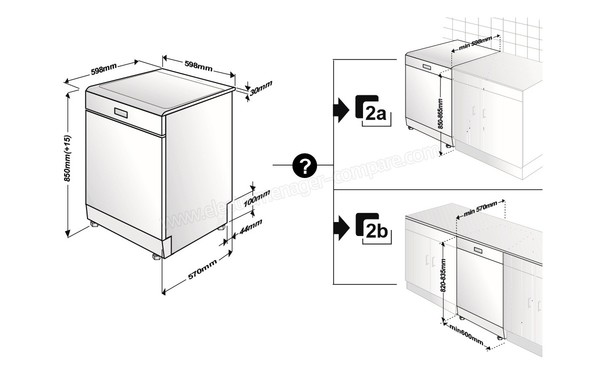 BEKO DF17DN46X - Sch&eacute;ma d'encastrement