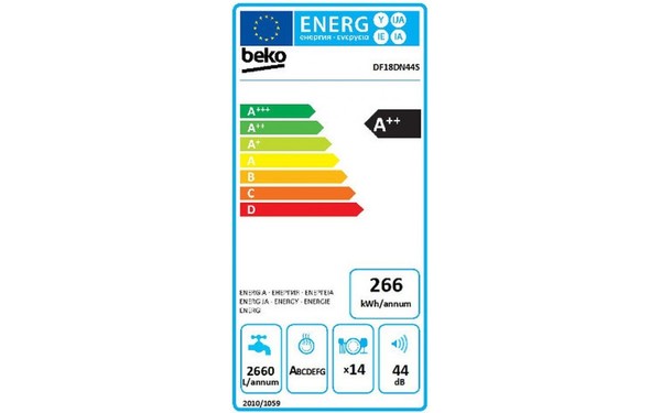 BEKO DF18DN44S - &Eacute;tiquette &eacute;nergie