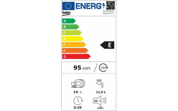 BEKO DF19DN46X - &Eacute;tiquette &eacute;nergie v2