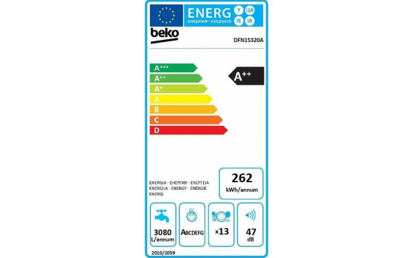 BEKO DFN15320A - &Eacute;tiquette &eacute;nergie