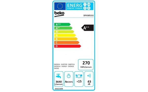 BEKO DFN38521S - &Eacute;tiquette &eacute;nergie
