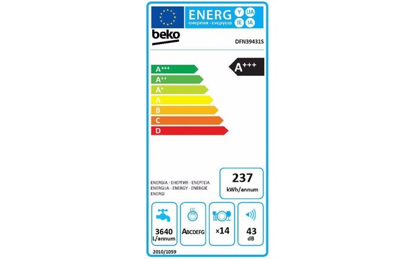 BEKO DFN39431S - &Eacute;tiquette &eacute;nergie