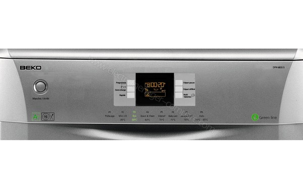 BEKO DFN6835S - Panneau de commandes