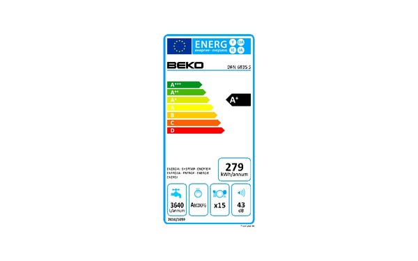 BEKO DFN6835S - &Eacute;tiquette &eacute;nergie