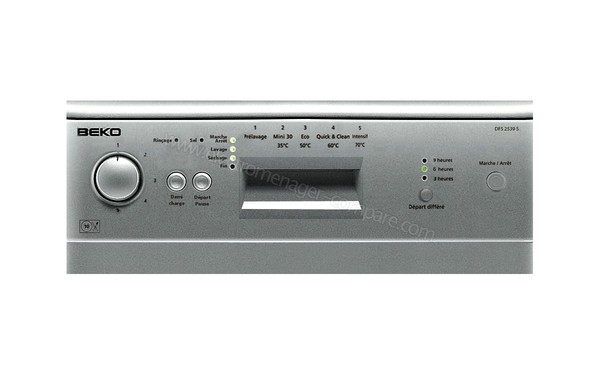 BEKO DFS2539S - Panneau de commandes