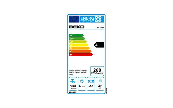 BEKO DFS2539 - &Eacute;tiquette &eacute;nergie