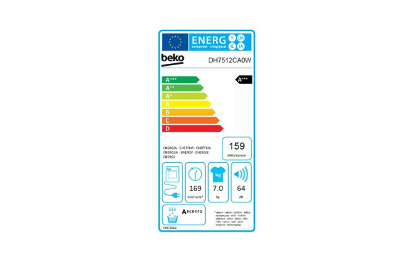 BEKO DH7512CA0W - &Eacute;tiquette &eacute;nergie